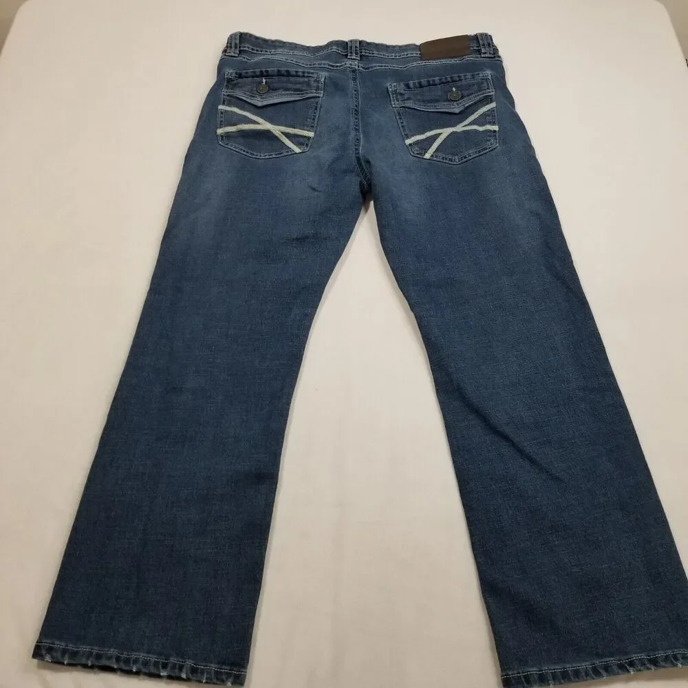 TK Axel Mens 36x30 Jeans Slim Boot Cut Stretch AXMB0074 Mediterranean Blue